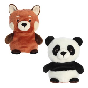 Aurora Small Reversible Eco Pairs: Red Panda and Panda Eco Nation Eco-Friendly Stuffed Animal White 6.5" - 1 of 4