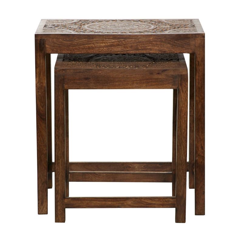 Set of 2 Eclectic Wood Accent Table - Olivia & May, 6 of 27