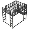 Racxily Loft Bed with Desk & Storage, Metal Bed Frame for Teens & Kids, Black - 2 of 4