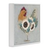 Stupell Industries Rooster with Layered Floral Blossoms Framed Giclee Art, White, 17" x 17" - 2 of 4