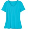 Collections Etc Soft Knit V-Neck Short-Sleeve Basic Cotton and Polyester Tee - 2 of 4