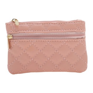 Unique Bargains Argyle Two Zippers Coin Purse Wallet 1 Pc - 1 of 4
