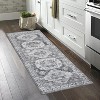 Acekool 2x6 Washable Area Rug – Non Slip, Low Pile, Soft Vintage Distressed Carpet, Foldable, for Living Room, Bedroom, Indigo Blue - 2 of 4