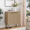 ChicFurnit Decorative Storage Cabinet Waveform Panel Design with Golden Handles for Modern Dining Room, Wood, 23.6"*11.8"*27.6" - 2 of 4