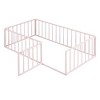 Twin Size Metal Floor Bed Frame with Fence and Door - 3 of 4