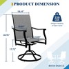 2PCS Outdoor Swivel Dining Chairs With Textilene Breathable Back, Patio Swivel Rocker Chairs for Poolside Lawn Garden - 2 of 4