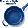NutriChef Sauté Pan W/ Lid-Non-Stick Stylish Kitchen Cookware W/ Foldable Knob, 3.7 Quart (Blue) - 4 of 4