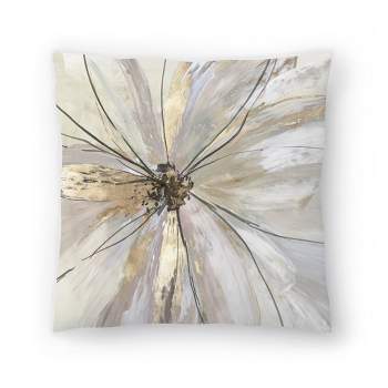 Americanflat Neutral Floral Throw Pillow By Pi Creative Art