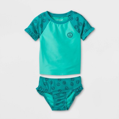 Toddler Girls' Seashell One Piece Swimsuit - Cat & Jack Blue 5T main image 1