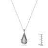 Slickblue .37CT Tear Drop Pendant Necklace – Rhodium Plated, Clear CZ, 17.5” + 2.5” Extender, Lobster Clasp - 4 of 4