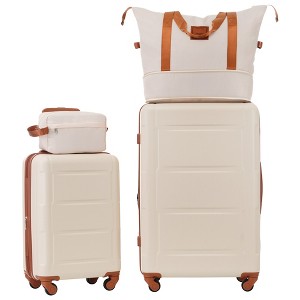 2 PCS Expanable Luggage Set, Hardside Spinner Suitcase with TSA Lock-ModernLuxe - 1 of 4