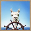 Kate & Laurel All Things Decor 22"x22" Sylvie Boat Animal Alpaca Framed Canvas by The Creative Bunch Studio Natural - 2 of 4