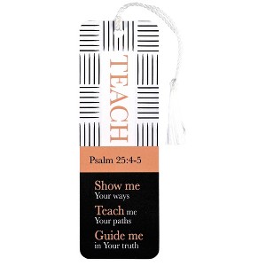 Dicksons BKMTL-489 Show Me Your Ways Teach Me Your Paths Guide Me in Your Truth Black, White, and Peach 2 x 6 Paper and Tassel Encouraging Tassel - 1 of 2