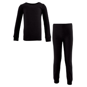 Hudson Baby Thermal Long Underwear 2pc Set, Black - 1 of 4