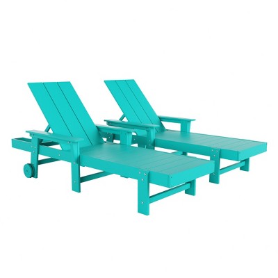 WestinTrends Ashore 2 Piece Reclining Chaise Lounge With Arms & Wheels