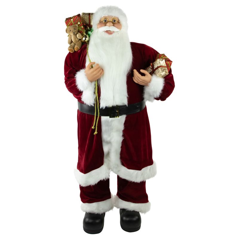 Northlight Standing Santa with Presents and Gift Bag Christmas Decoration  - 48", 1 of 6
