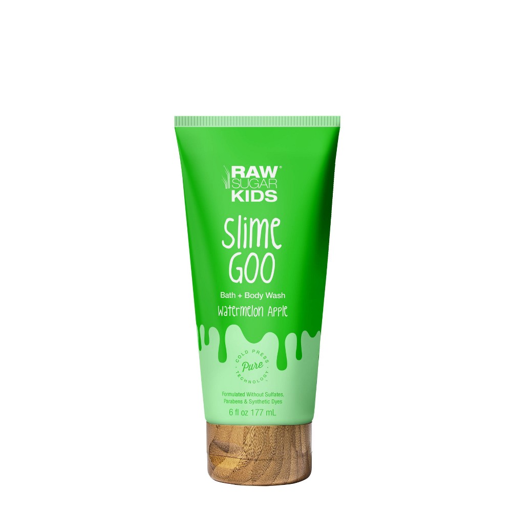 Photos - Shower Gel Raw Sugar Kids' Slime Goo Bath & Body Wash Squeeze, Watermelon Apple - 6 f
