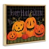 Stupell Industries Halloween Smiling Jack-o-Lanterns Black Floater Framed Canvas Wall Art - 3 of 4