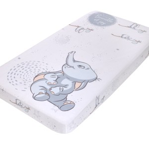 NoJo Disney Dumbo Sweet Little Baby Light Blue and White Storks "Bundle of Joy" 100% Cotton Photo Op Nursery Fitted Crib Sheet - 1 of 4