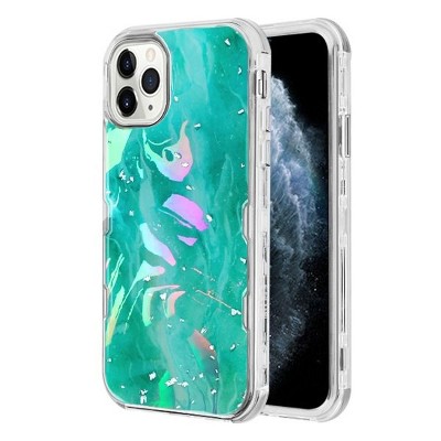 MYBAT Tuff Kleer Hybrid Marble Hard Plastic TPU Case For Apple iPhone 11 Pro, Green