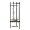 Kings Brand Furniture Kandinsky Corner Entryway Hallway Rack with Bench & 6 Hooks, Black - 3 of 3