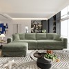 102.4'' Plush Corduroy L-Shaped Sectional Sofas with Movable Ottoman, Deep Seat and Convertible Lounge Chair - 2 of 4