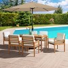 Alaterre Furniture 8pc Outdoor Patio Dining Set, Okemo Table with 10' Auto Tilt Umbrella - 2 of 4