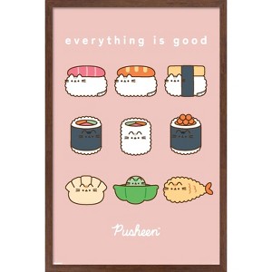 Trends International Pusheen: Bento Box - Everything Is Good Sushi Grid Framed Wall Poster Prints - 1 of 4