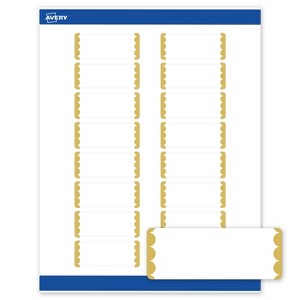 Avery® Labels, 1" x 2-5/8", Gold Dots Edge, Matte White, 160ct - 1 of 4