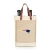 NFL New England Patriots Pinot Jute Insulated Wine Bag - Beige - 2 of 4