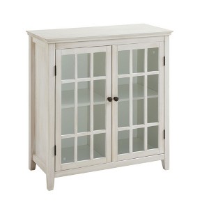 Largo Antique Double Door Cabinet White - Linon