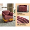 360-degree Swivel Square Fabric Accent Chair with Gold Metal Legs - 3 of 4