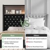 QingMoon Queen Size Velvet Upholstered Bed Frame, Wing-back Platform Bed with Rivet Decoration Headboard, USB Port and Storage for Bedroom - 3 of 4