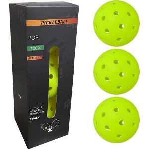 AENKYO Tournament-Grade Pickleball Balls - 40-Hole Crack-Resistant Outdoor & Indoor Pickleballs | High Bounce, Durable & Balanced - 3pk - 1 of 4