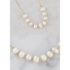 Anna-Kaci 18K Gold Plated Pearl Link Bracelet - Stainless Steel Pearl Bead Chain Bracelet Boho Chic Jewelry for Valentine's Day Birthdays - 3 of 4