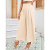 Women High Waisted Wide Leg Palazzo Pants, Flowy Pants Loose Fit Elastic Waist Pleated Trousers Comfy Elegant Business Casual Straight Leg Dress Pants - 2 of 4