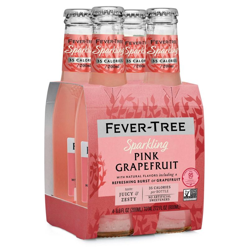 Fever-Tree Sparkling Pink Grapefruit Bottles - 4pk/6.8 fl oz, 4 of 9