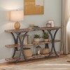 Hommoo 70.8" Console Table, Industrial Entryway Sofa Table with 3-Tier Shelves - 3 of 4