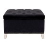 WestinTrends Square Velvet Tufted Storage Ottoman for Living Room Bedroom - 3 of 4