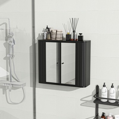 NicBex Wall Mounted Bathroom Cabinet with Mirror&2 Shelves,Matte Finish Mirrored Space-Savng Medicine Cabinet for Bathroom,Bathroom Organizer