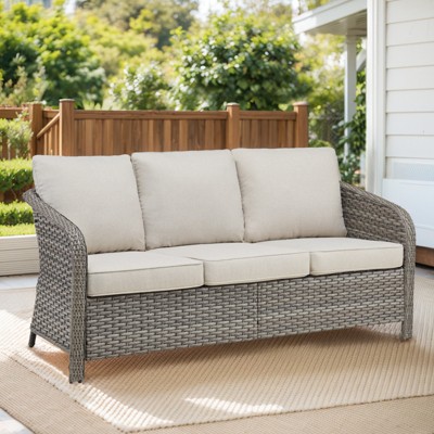 Buenhomino Outdoor Wicker Furniture Set – Swivel Glide Chairs, Sofas, Ottomans & Tables, All-Weather PE Rattan with Cushions for Patio, Garden & Deck