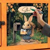 Sandinrayli 82.5in Wooden Rabbit Hutch - Outdoor/Indoor Easy-Assemble & Durable Hutch w/Cleaning Tray, Waterproof Roof for Small/Medium Bunny(Orange) - 2 of 4