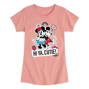 Girls' - Disney - Mickey Minnie Hi Ya Cutie Fitted Short Sleeve Graphic T-Shirt - 1 of 4