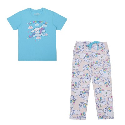 Cinnamoroll Adult Womens Sleepwear Set With Short Sleeve Tee And Sleep ...