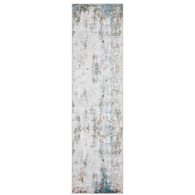 Oriental Weavers Malibu MAL06 Ivory / Blue Indoor Area Rug - 2' x 8'