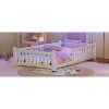 Vynxaria Twin House Bed with Fence and Roof, Low House Tent Bed for Kids Boys Girls,White - 3 of 4