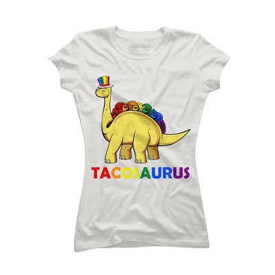 Adult Design By Humans Tacos Dinosaur Tacosaurus Rainbow Pride By JuTrading T-Shirt
