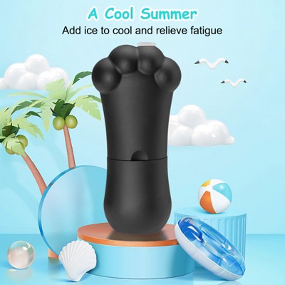 Facial and eye ice roller, reusable cat paw ice roller, ice mold, facial icing tool, black skin beauty