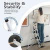 Syemin Ladders Light Folding Stool with Wide Anti-Skid Pedal, Strong Steel Ladder, Multi-purpose Folding Portable Ladder, White, 45.4"*35"*62.6" - 4 of 4