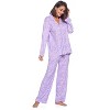 Casual Nights Women's Long Sleeve Rayon Button Down Pajama Set - 3 of 4